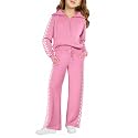 Haloumoning Girls Sweatsuit 2 Piece Zip Long Sleeve Sweat Outfits