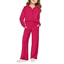 Haloumoning Girls Sweatsuit 2 Piece Zip Long Sleeve Sweat Outfits