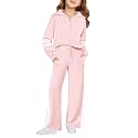 Haloumoning Girls Sweatsuit 2 Piece Zip Long Sleeve Sweat Outfits