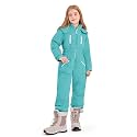 Haloumoning Kid Snowsuit Girls Hooded Waterproof Insulated Ski Suit