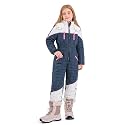 Haloumoning Kid Snowsuit Girls Hooded Waterproof Insulated Ski Suit