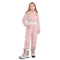 Haloumoning Kid Snowsuit Girls Hooded Waterproof Insulated Ski Suit