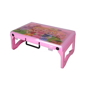 halsey plastic multi-utility compact  light weight foldable study deskcomputer table dark pink