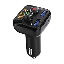 Hamaan HMFM-104 Bluetooth FM Transmitter, in-Car Radio Adapter, 5V/3.1A Dual USB Ports Car Charger with Support Micro SD Card Handsfree Calling for All Smartphones