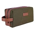 Hamelin Toiletry Bag Shaving Kit Organiser | Travel Friendly Shaving &amp; Makeup Pouch | Toiletry Kit for Men and Women | Dopp Kit | All in One Organizer for Beauty Essentials | Toiletry Case-Olive