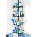 HAMITOR Corner Shower Caddy Tension Pole Adjustable
