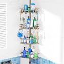 HAMITOR Corner Shower Caddy Tension Pole 4-Tier