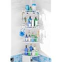 HAMITOR Corner Shower Caddy Tension Pole Bathtub