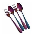Hammered Rainbow Spoon and Fork Set, 4-Piece