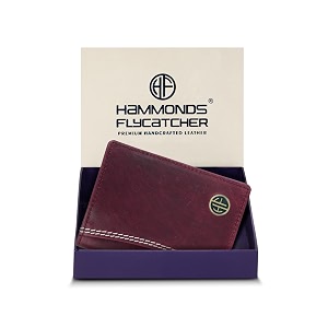 hammonds flycatcher genuine leather credit card holder wallet for man amp women with currency slot rfid protected atm card wallet for men 6 slots gift for men father husband boyfriend - burgundy