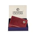 HAMMONDS FLYCATCHER Genuine Leather Credit Card Holder Wallet for Man &amp; Women, Currency Slot, RFID Protected ATM Card Wallet for Men, 6 Slots, Gift for Men, Father, Husband, Boyfriend, Vintage Red