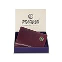 HAMMONDS FLYCATCHER Genuine Leather Credit Card Holder Wallet for Man & Women with Currency Slot, RFID Protected ATM Card Wallet for Men 6 Slots, Gift for Men, Father, Husband, Boyfriend - Burgundy