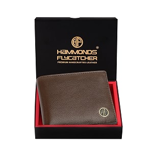 hammonds flycatcher rfid protected bi-fold wallet for men leather original mens wallet leather wallets for men classic purse with 4 card slots coin pocket gift for mens - brushwood