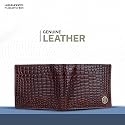 HAMMONDS FLYCATCHER RFID Protected Bi-Fold Wallet for Men Leather Original, Mens Wallet, Leather Wallets for Men, Classic Purse with 4 Card Slots, Coin Pocket, Gift for Mens - Croc Brown