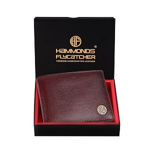 hammonds flycatcher rfid protected bi-fold wallet for men leather original mens wallet leather wallets for men classic purse with 4 card slots coin pocket gift for mens - brown