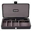HAMMONDS FLYCATCHER Men's Leather Gift Box with RFID Protection - 6 Compartment Organizer for Pens, Glasses, Keys, Watches, Cards, and Wallets - Black Luxury Valet Box for Accessories and Storage