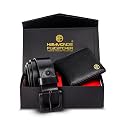 HAMMONDS FLYCATCHER Gift for Men Combo - Genuine Leather Wallet and Belt Combo Box - Leather Belt- Birthday Special &amp; Unique Gift Ideas for Husband, Boyfriend, Teachers, Father - Black