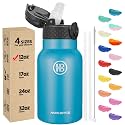 Han's Bottle Kids Water Bottle with Straw Lid - Insulated Stainless Steel Reusable Tumbler for Girls,Boys,Thermo Mug,12oz,Ocean