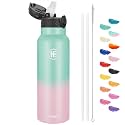 Han's Bottle Sports Water Bottle - 24 Oz, Straw Lid, Leak Proof, Vacuum Insulated Stainless Steel, Double Walled, Thermo Mug,Bubble Gum