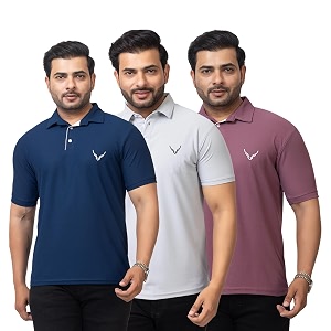 HANABY Mens Summer Polo Solid Half Sleeves