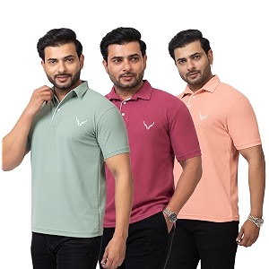HANABY Mens Summer Polo Solid Half Sleeves