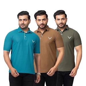 HANABY Mens Summer Polo Solid Half Sleeves