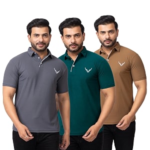 HANABY Mens Summer Polo Solid Half Sleeves