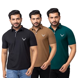 HANABY Mens Summer Polo Solid Half Sleeves