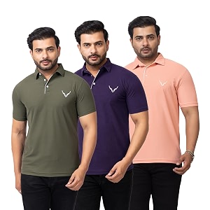 HANABY Mens Summer Polo Solid Half Sleeves