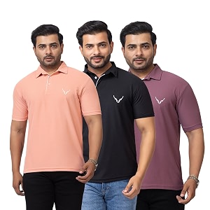 HANABY Mens Summer Polo Solid Half Sleeves