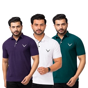 HANABY Mens Summer Polo Solid Half Sleeves