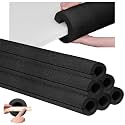 Hanaive 6 Pcs Jumbo Pool Foam Noodles Bulk 40 Inch x 4.1 Inch Large Swimming Noodles Tube Hollow Core Swim Noodle for Floating Craft Projects Pre Slit Clamp Protection Padding Bumper (Black)