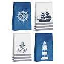 4 Pcs Nautical Kitchen Towels , Nautical Decor Reusable Dish Towels
