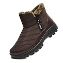 Hanani Mens Winter Snow Boots Fur Lined Warm Ankle Boots Zipper Closure Waterproof Outdoor Boots Men's Lightweight Comfortable Shoes