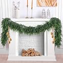 Hananona 9 FT Christmas Garland, 2 Pcs Real Touch Cedar Garlands