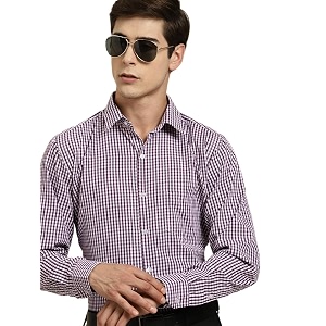 Hancock Men Gingham Checks Checked Opaque Formal