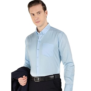 Hancock Men Solid Cotton Satin Slim Fit