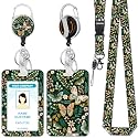 Hancynir Butterfly Lanyard for Id Badge, Badge Holder Retractable Reel Clip