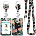 Hancynir Cat Lanyards for Id Badges, Badge Holder Retractable Reel Clip