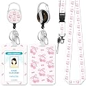 Hancynir Cherry Lanyards for Id Badges, Badge Holder Retractable Reel Clip
