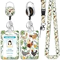 Hancynir Chicken Lanyards for Id Badges, Badge Holder Retractable Reel Clip
