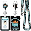 Hancynir Dumpster on Fire Lanyards for Id Badges with Retractable Reel Clip