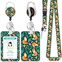 Hancynir Fox Lanyards for Id Badges, Badge Holder Retractable Reel Clip