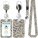 Hancynir Goth Bat Lanyard for ID Badges, Badge Holder Retractable Reel Clip