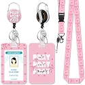 Hancynir Inspirational Quote Lanyards for Id Badges, Retractable Reel Clip