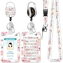 Hancynir Inspirational Quote Lanyards for Id Badges, Retractable Reel Clip