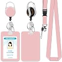 Hancynir Lanyards for ID Badges, Retractable Badge Holder with Reel Clip