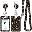 Hancynir Mushroom Lanyard for Id Badges, Badge Holder Retractable Reel Clip