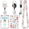 Hancynir Nursing Lanyards for Id Badges, Badge Holder Retractable Reel Clip
