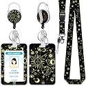 Hancynir Sun Moon Lanyard for Id Badges, Badge Holder Retractable Reel Clip